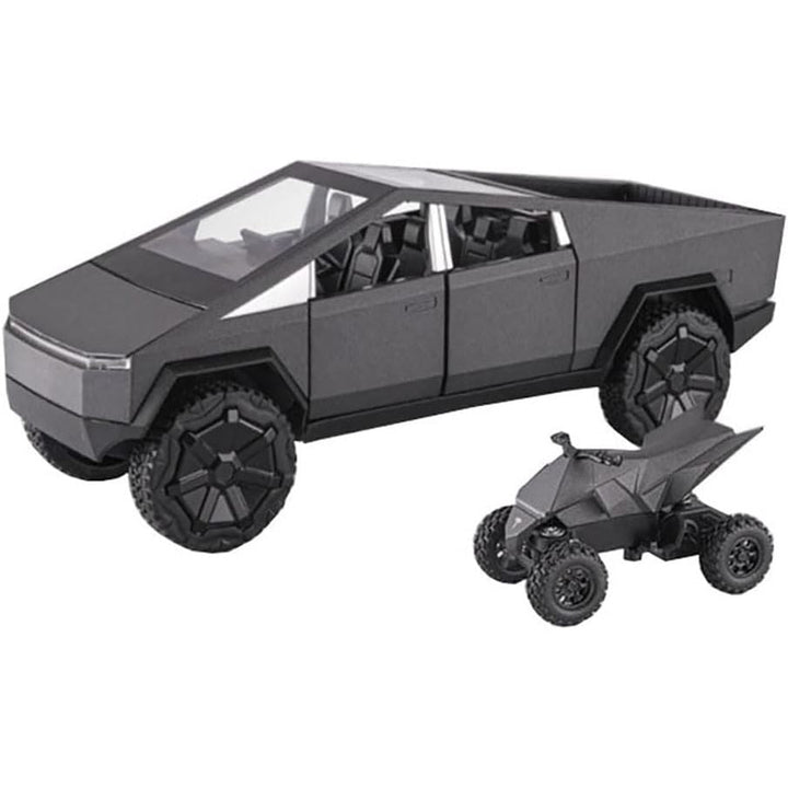 1:24 Cyberpunk Pickup Truck Model Alloy Simulation Sound and Light Pull Back Off - Road Vehicle Boys Collection Decoration Birthday Gift (Gray) - Just Closeouts Canada Inc.