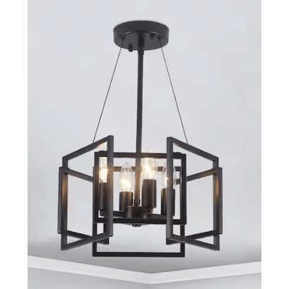 12.7 in.4 - Light Black Industrial Semi - Flush Mount with No Bulbs Included - Just Closeouts Canada Inc.X004FHK04L,X004FHGSL5