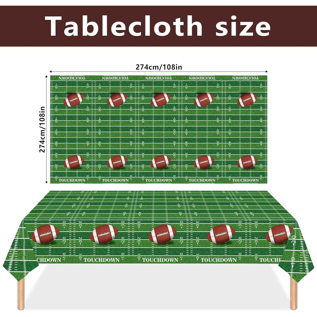 128Pcs Football Birthday Party Supplies; Serves 20 Guests; Includes Plates, Cups, Napkins, Forks, Balloons, Banner, Tablecloth, Tattoos; Football Theme; Perfect for Birthday Parties - Just Closeouts Canada Inc.