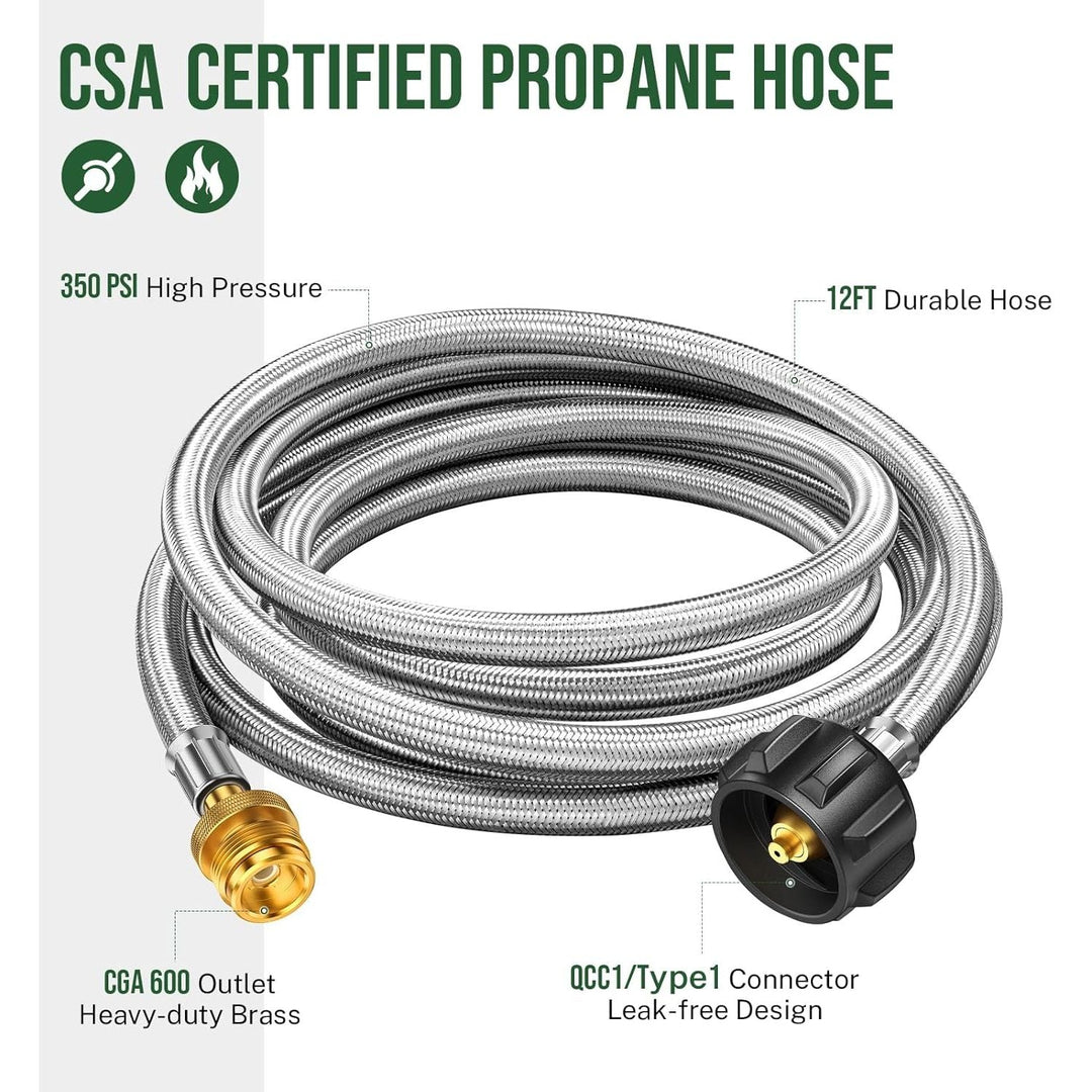 12ft Hose Adapter for Buddy Heater, Q Series Travel Grill/17&22” Griddle/Camping Stove - Just Closeouts Canada Inc.X003IHQ1ZV