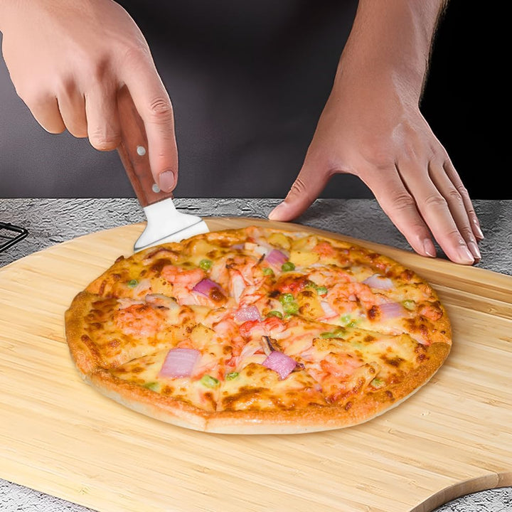 12inch Wooden Pizza Peel, Pizza Tools for Serving & Transferring, Pizza Paddle Spatula Oven Accessory, Wood Cutting Board for Cheese Vegetables Fruit Bread - Just Closeouts Canada Inc.