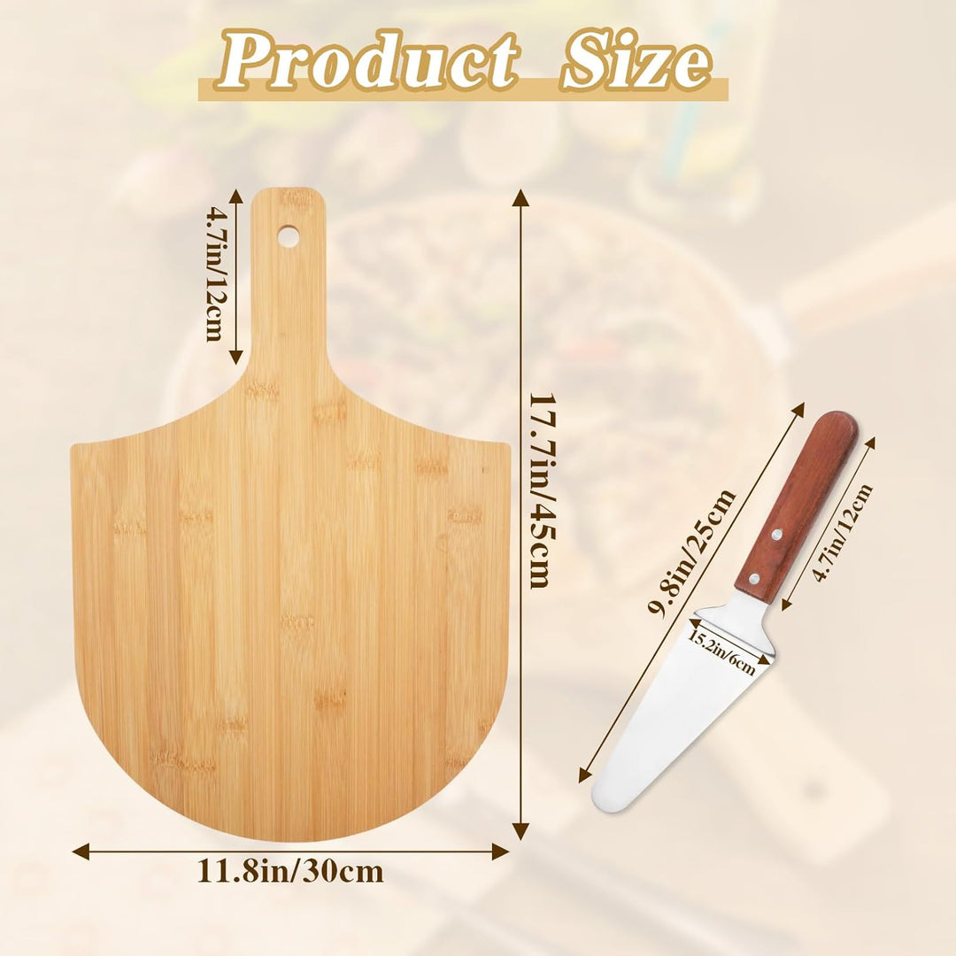 12inch Wooden Pizza Peel, Pizza Tools for Serving & Transferring, Pizza Paddle Spatula Oven Accessory, Wood Cutting Board for Cheese Vegetables Fruit Bread - Just Closeouts Canada Inc.
