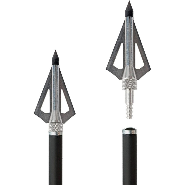 12PCS Hunting Crossbow Broadheads,100 Grain Arrow Tip with 3 Blades Stainless Steel Blades,Hunting Arrow Head for Compound Bow Crossbow Traditional Bow with a Storage Crossbow Case(Silver) - Just Closeouts Canada Inc.