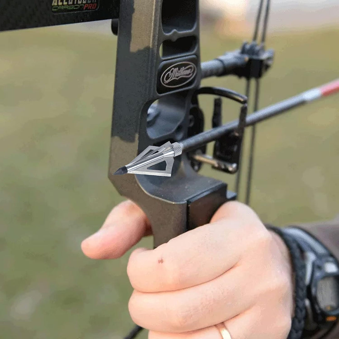 12PCS Hunting Crossbow Broadheads,100 Grain Arrow Tip with 3 Blades Stainless Steel Blades,Hunting Arrow Head for Compound Bow Crossbow Traditional Bow with a Storage Crossbow Case(Silver) - Just Closeouts Canada Inc.