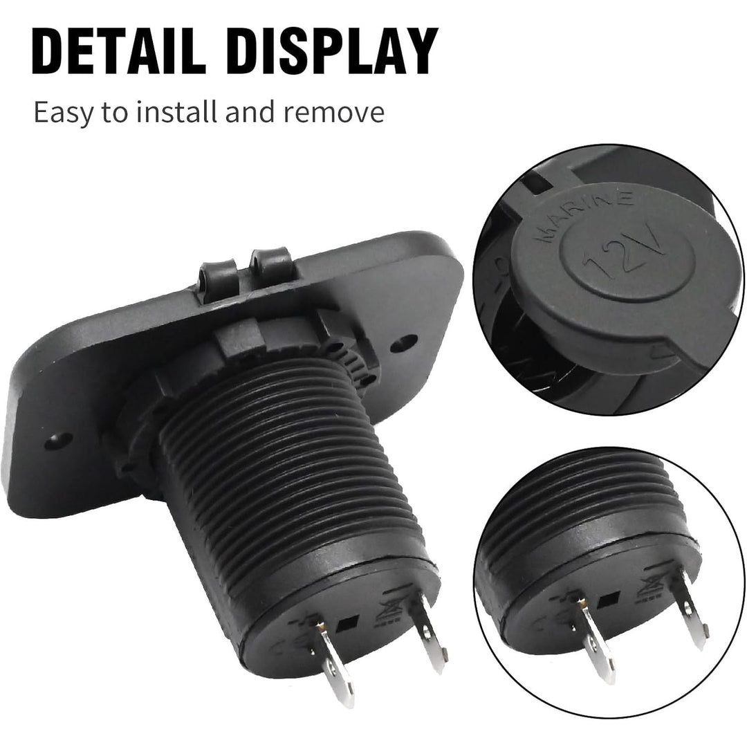 12V–24V Cigarette Lighter Socket Kit – 2 Pack with Fused Wires - Just Closeouts Canada Inc.
