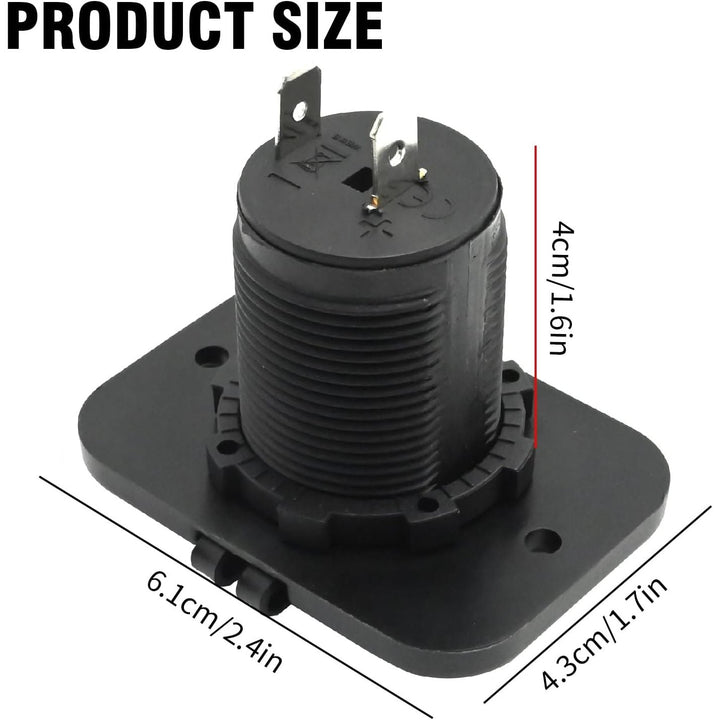 12V–24V Cigarette Lighter Socket Kit – 2 Pack with Fused Wires - Just Closeouts Canada Inc.