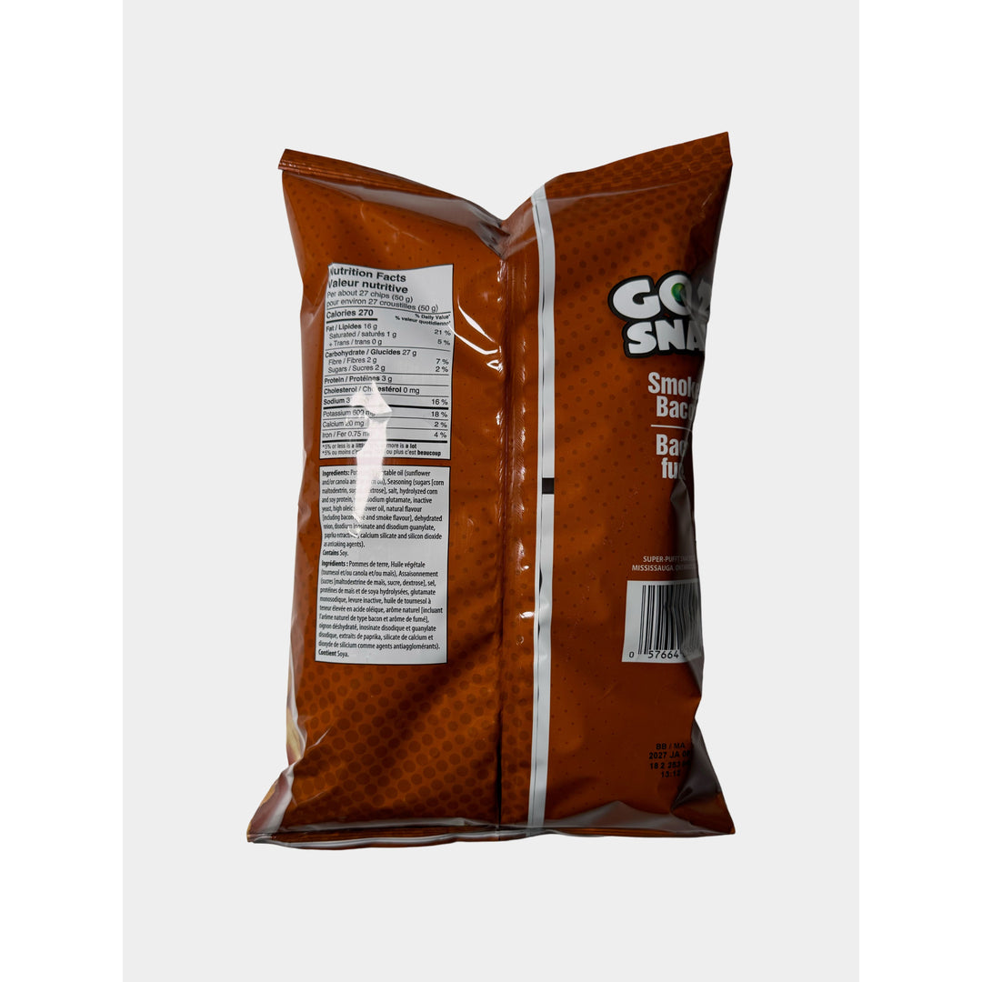 Go2Snax Smokey Bacon Potato Chips, 140g