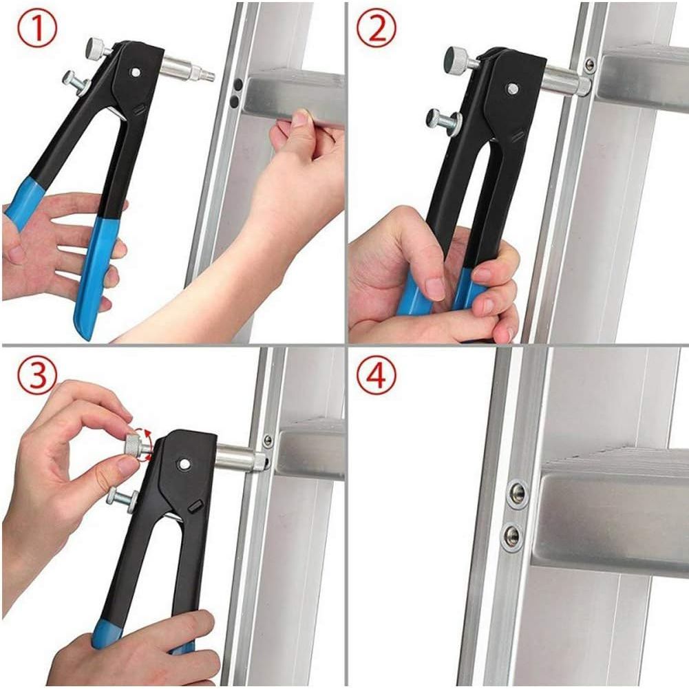 136pcs Rivet Nut Tool Kit Rivnut Tool Blind Nut Rivet Gun kit Wrench Threaded Insert Rivnut Nutsert M6/ M3/M4/M5/M8 Set for Furniture,Decration,Car,Trailer,Boat,and More - Just Closeouts Canada Inc.