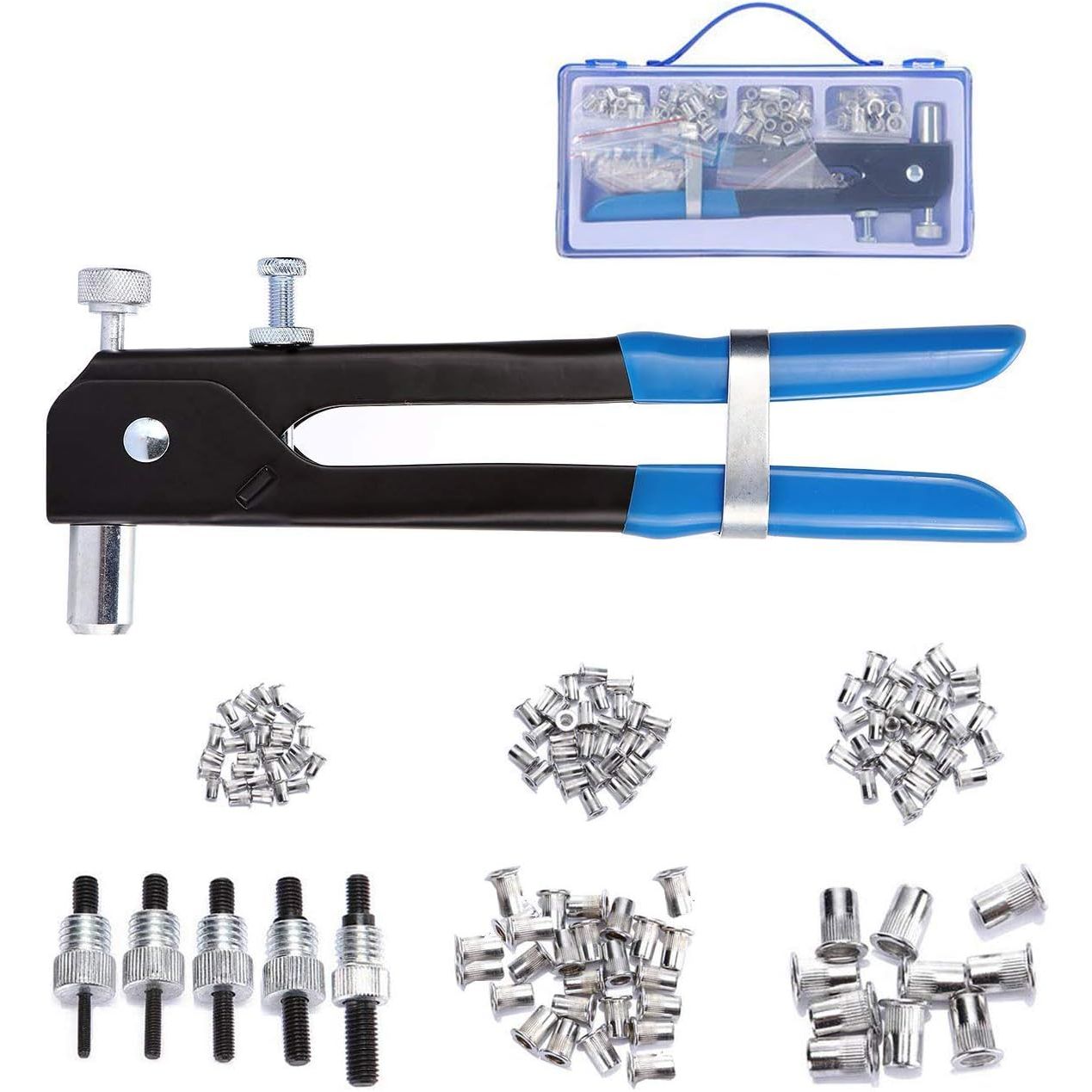 136pcs Rivet Nut Tool Kit Rivnut Tool Blind Nut Rivet Gun kit Wrench T ...