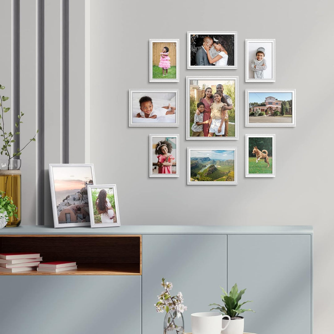 13x18 cm White Picture Frame - Beautifully Detailed Moulding - Contemporary Picture Frame - Wall Mount or Table Top - Inspirations Collection, 1PK - Just Closeouts Canada Inc.669002366189