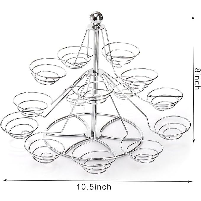 14 Cupcake Stand Holder, 2 Tier Metal Dessert Tower, Mini Cup Cake Display Stand for Wedding Birthday Party Baby Shower Dessert Table - Just Closeouts Canada Inc.X0045WCNRX