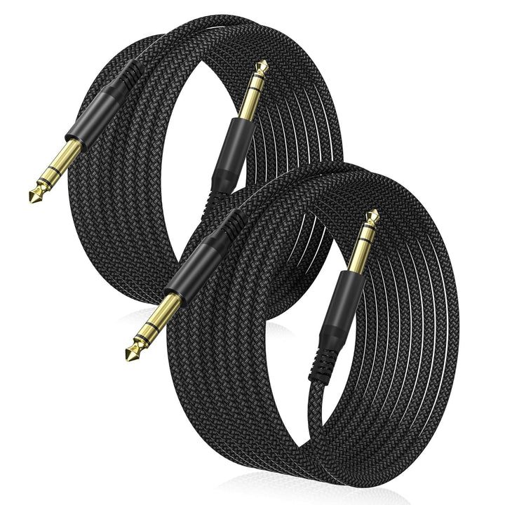 1/4 Inch TRS Instrument Cable 10ft 2Pack,Straight 6.35mm Guitar Bass AMP Cord,Quarter inch Male Jack Stereo Audio Balanced TRS Line for Electric Guitar,Bass,Keyboard,Mixer,Amplifier,Speaker - Just Closeouts Canada Inc.X003G2XR5F