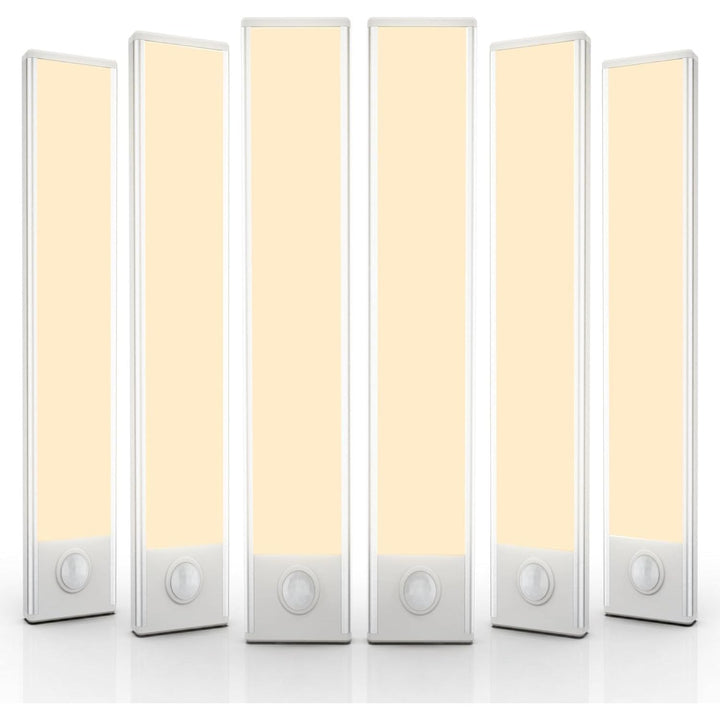 14 inch Under Cabinet Lighting, 58 LED Rechargeable Motion Sensor Light Indoor, Stick On Magnetic Closet Lights, Wireless Under Counter Lights for Kitchen, Stairs, Warm 6 Pack - Just Closeouts Canada Inc.