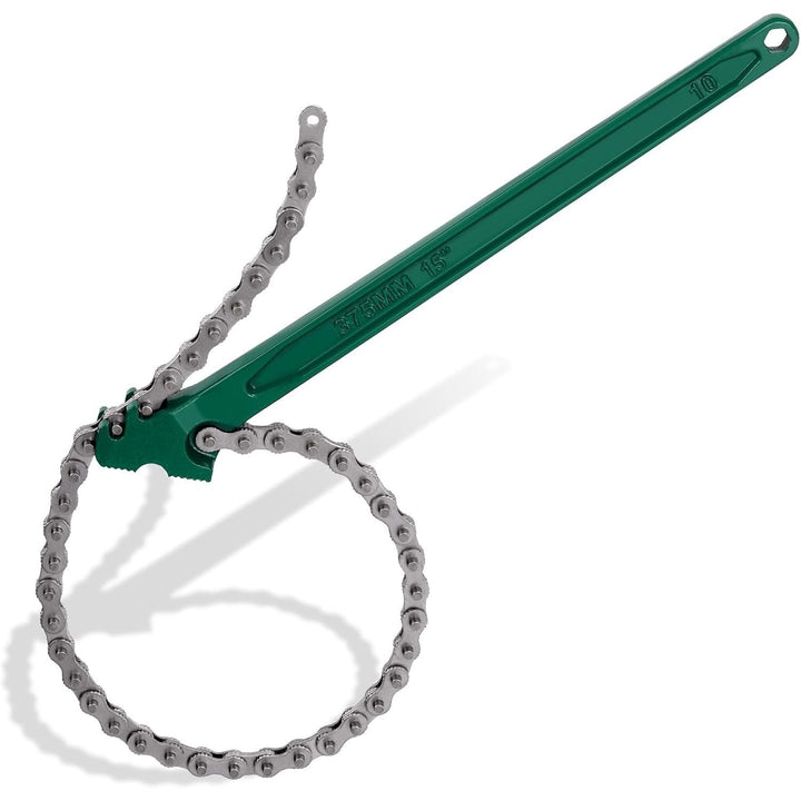 15 Inch Heavy Duty Ratcheting Chain Wrench, Fits 1.5" to 8" Adjustable Oil Filter Chain Wrench Pliers Remover Tool with Toothed Chain for Adjustable Removal Remover Tool - Just Closeouts Canada Inc.X003X5YPFV