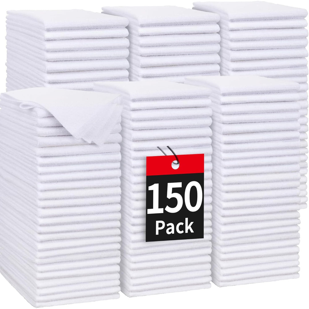 150-Pack White Microfiber Cleaning Cloths, 11.5 × 11.5 in - Just Closeouts Canada Inc.X0048IQZ37