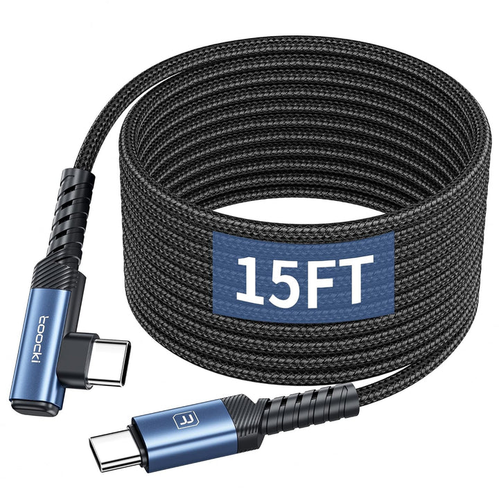 15ft 60W Right-Angle USB-C to USB-C Charging Cable - Just Closeouts Canada Inc.