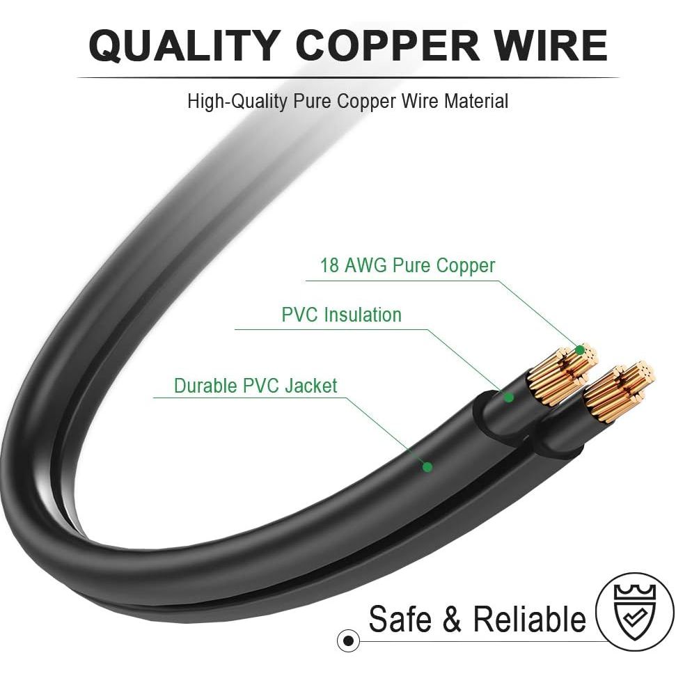 15ft Polarized C7 Power Cord for Compatible Vizio / Sharp / Philips TVs - Just Closeouts Canada Inc.