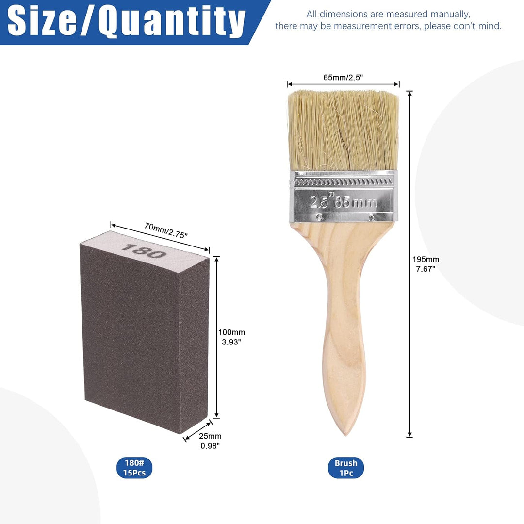 16-Piece 180-Grit Sanding Sponge and Brush Kit - Just Closeouts Canada Inc.