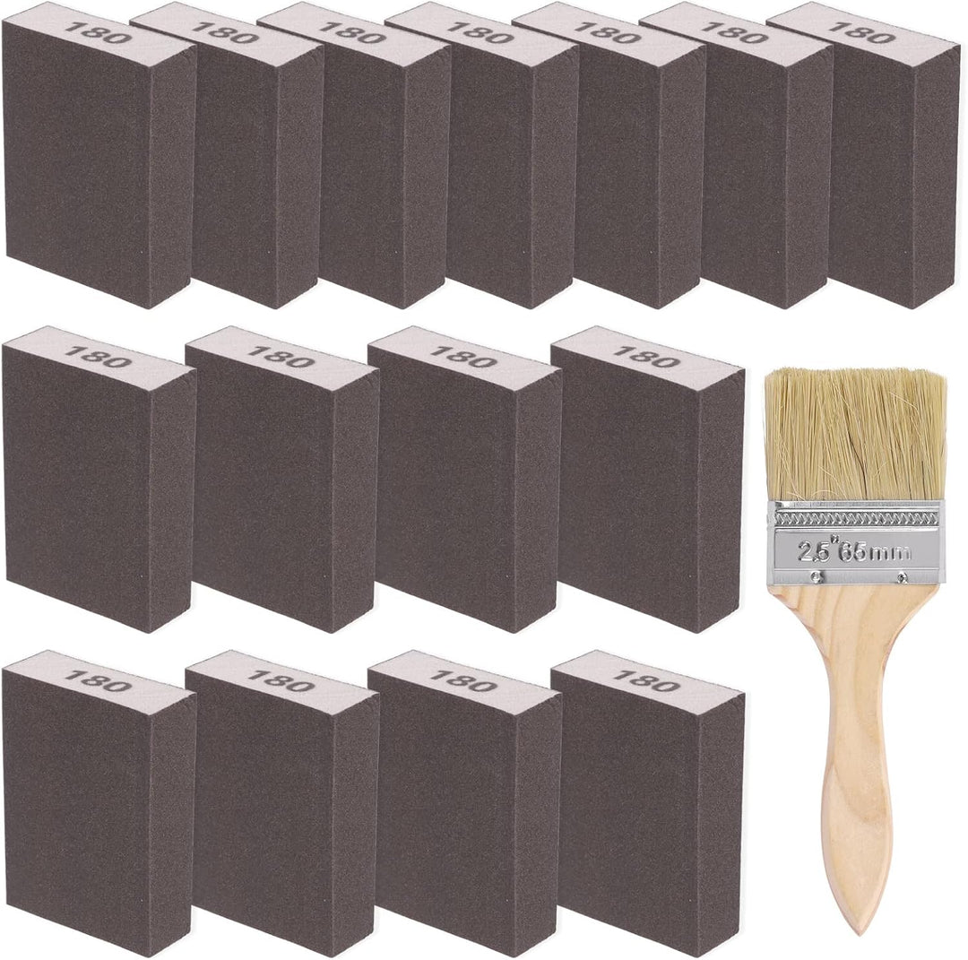16-Piece 180-Grit Sanding Sponge and Brush Kit - Just Closeouts Canada Inc.