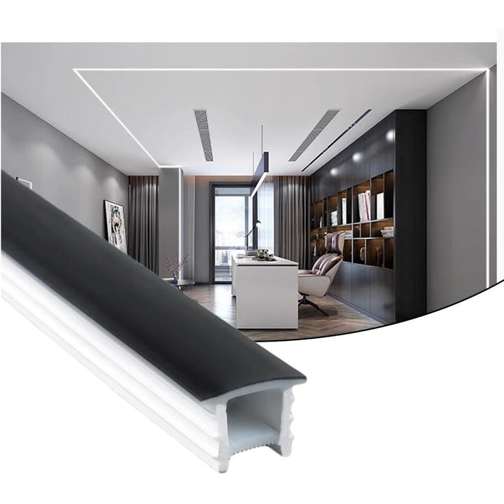 16.4ft Recessed Flexible LED Diffuser Channel, Silicone Black Bendable LED Diffuser Strip Light Tube Cover for 8 - 10mm Led Strip Lights for Living Room, Wall and Other Decoration (15 x 10mm) - Just Closeouts Canada Inc.X004IXQ8F7