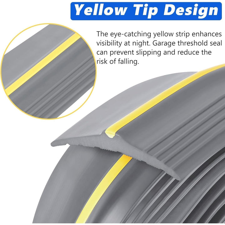 16.5FT Garage Door Bottom Threshold Seal Strip with 300ml Black Adhesives, Universal Rubber DIY Bottom Floor Threshold Seal, Weatherproofing Weather Stripping Replacement (5M, Grey) - Just Closeouts Canada Inc.