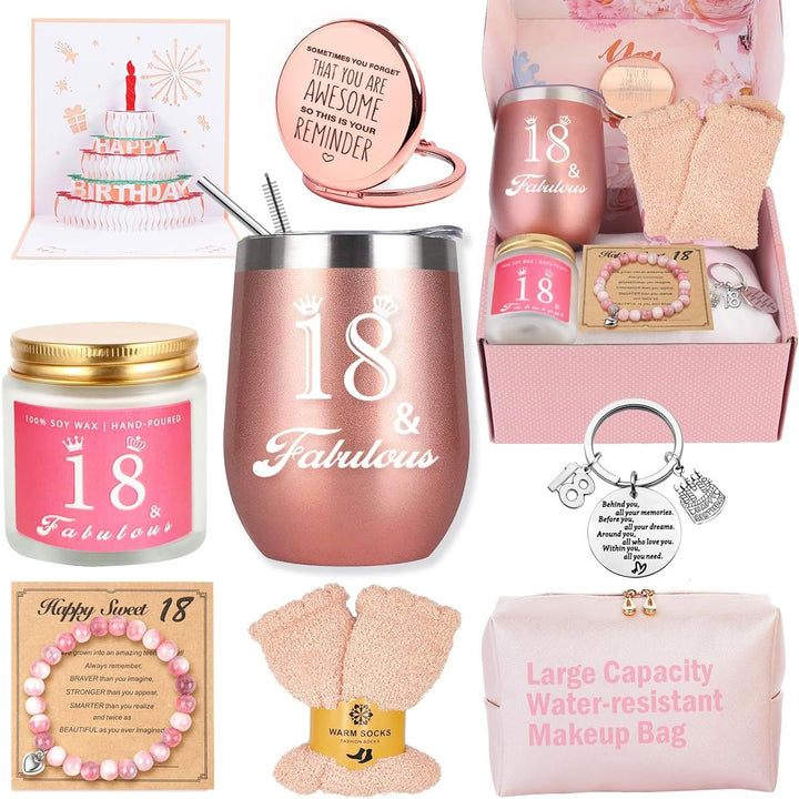 18th Birthday Gifts For Girls, Happy Birthday Basket Gifts Box for Her Friends Female Mom Wife Daughter Sister Girlfriend Coworker Bestie Women Birthday Unique, 18 Year Old Birthday Gifts For Girls - Just Closeouts Canada Inc.X004D3W27P