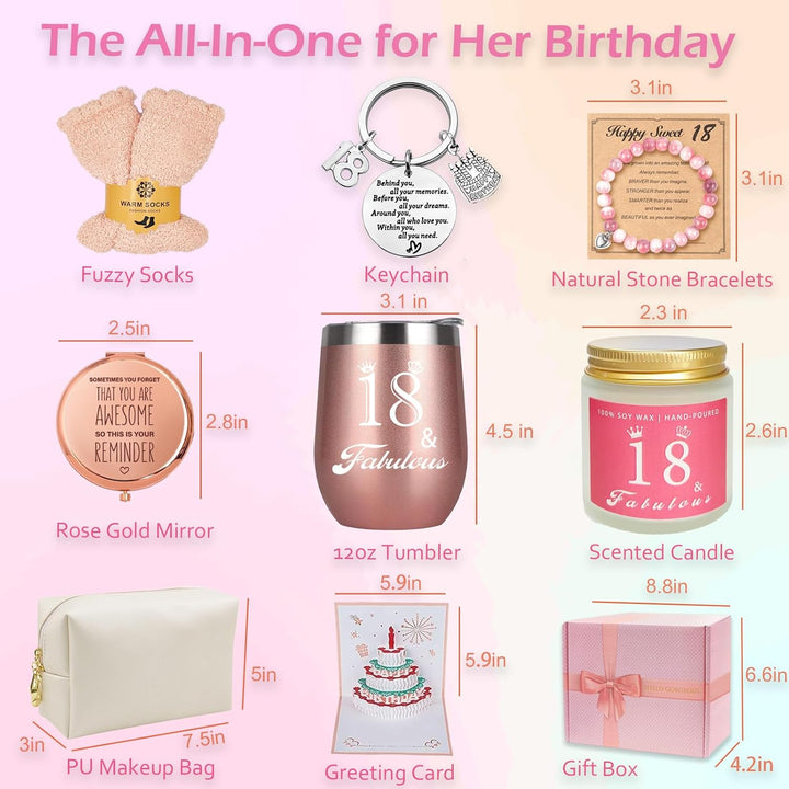 18th Birthday Gifts For Girls, Happy Birthday Basket Gifts Box for Her Friends Female Mom Wife Daughter Sister Girlfriend Coworker Bestie Women Birthday Unique, 18 Year Old Birthday Gifts For Girls - Just Closeouts Canada Inc.X004D3W27P