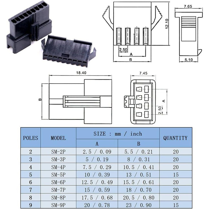 1,940-Piece JST-SM-Compatible Connector Kit, 2–9 Pin - Just Closeouts Canada Inc.X001RSS2IR