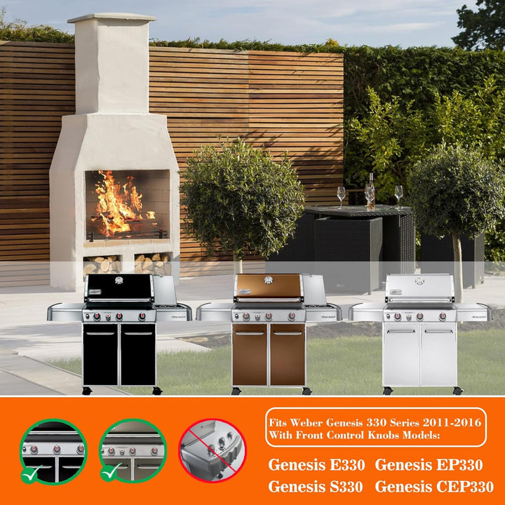 19.5" Grill Burners Kit Replace for Weber Genesis Burner Tubes, Fits Weber Genesis E330 S330 Ep330 Cep330 Gas Grill Parts, 4Pcs Kit Include 3 Main Burner and 1 Sear Burner and Accessories - Just Closeouts Canada Inc.
