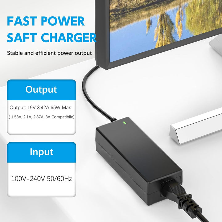 19V Power Adapter for HP Monitor 20" 21.5" 23" 23.8" 25" 27"; 27xw 27xi 27er 23es 27es 25 24ea 25xw 25bw 25xi 22cwa 23xi 23bw 20xi Power Supply Cord Replacement - Just Closeouts Canada Inc.