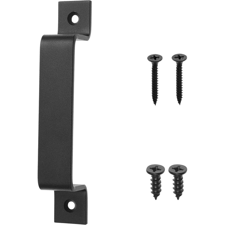 1x Barn Door Handle (Black) - 7.48 -inch Steel - Door Pull for Barn Doors, Sheds, Garages, Gates - Tapping Screws Included - Just Closeouts Canada Inc.