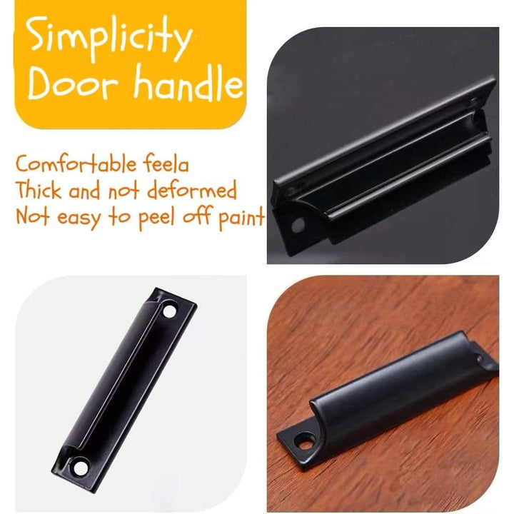 2 Black Curved Aluminum Door Pull Handles, 9 cm - Just Closeouts Canada Inc.