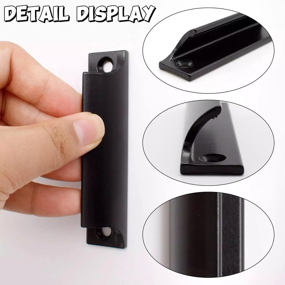 2 Black Curved Aluminum Door Pull Handles, 9 cm - Just Closeouts Canada Inc.