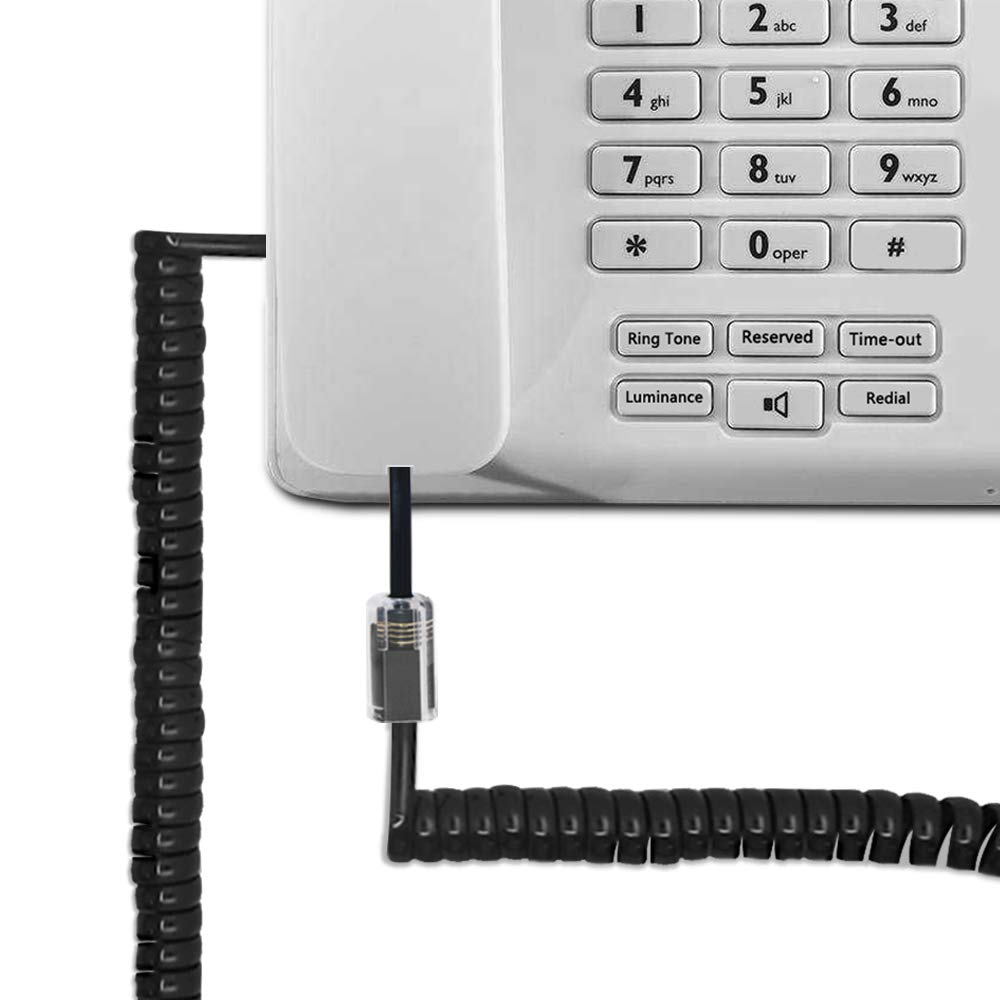 2 Black RJ9 Handset Cords, 13 & 15 ft, with 2 Swivel Detanglers - Just Closeouts Canada Inc.