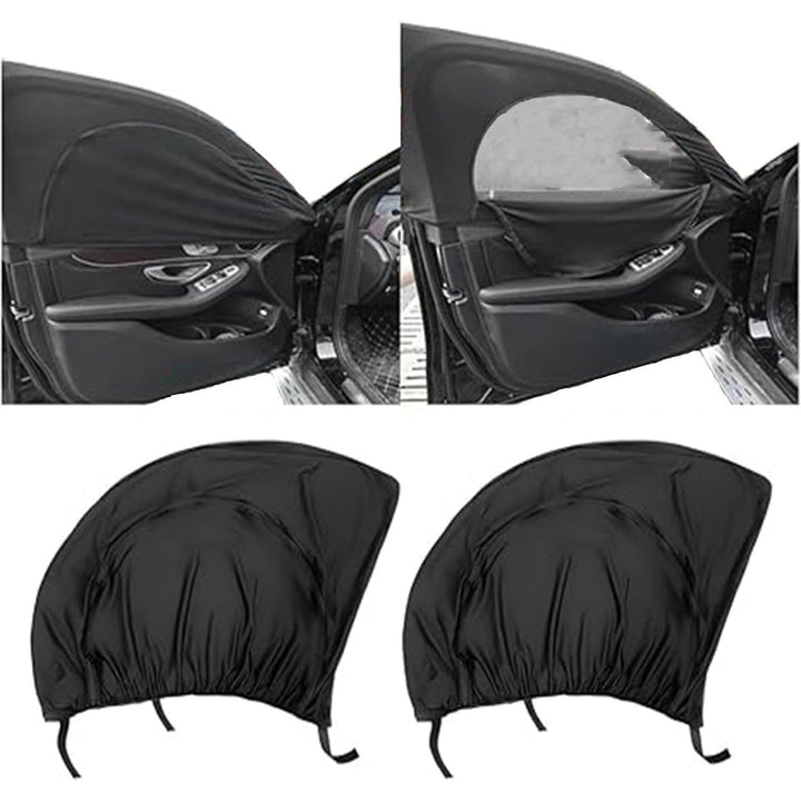 2 Black Zippered Mesh Car Window Shades - Just Closeouts Canada Inc.