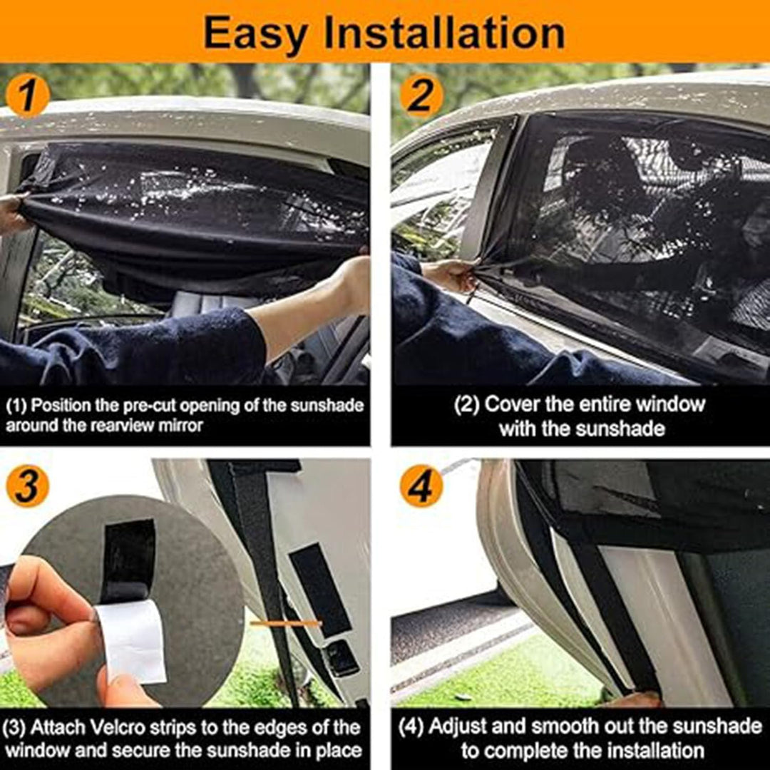 2 Black Zippered Mesh Car Window Shades - Just Closeouts Canada Inc.