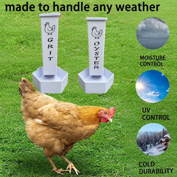 2 Hanging Poultry Grit and Oyster Shell Feeders with Lids - Just Closeouts Canada Inc.X004VR7ZYN