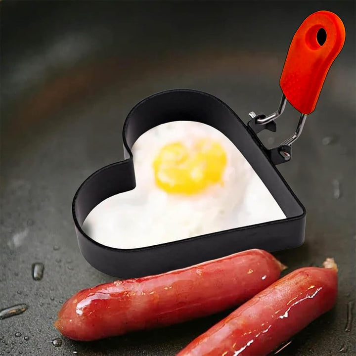 2 Heart-Shaped Nonstick Egg Rings with Silicone Oil Brush - Just Closeouts Canada Inc.X004KTNBAJ