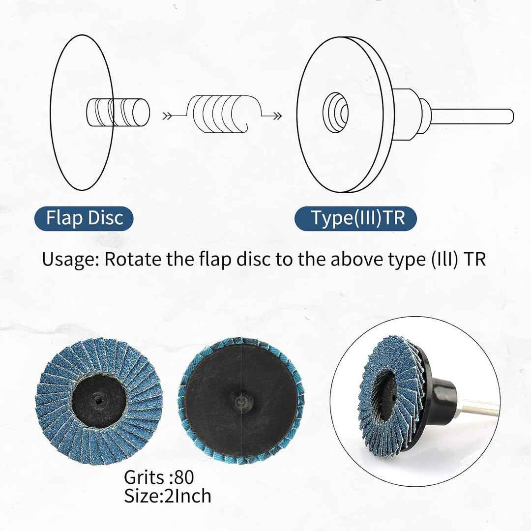 2-Inch 80-Grit Quick-Change Sanding Disc Set – 31 Pieces - Just Closeouts Canada Inc.