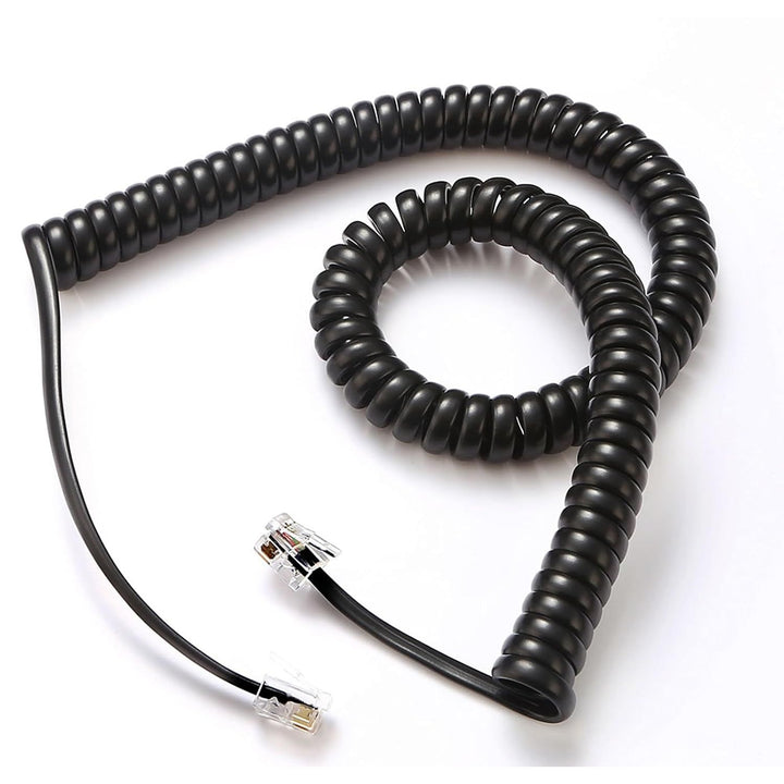 2-Pack Black Coiled RJ9 Telephone Handset Cords - Just Closeouts Canada Inc.