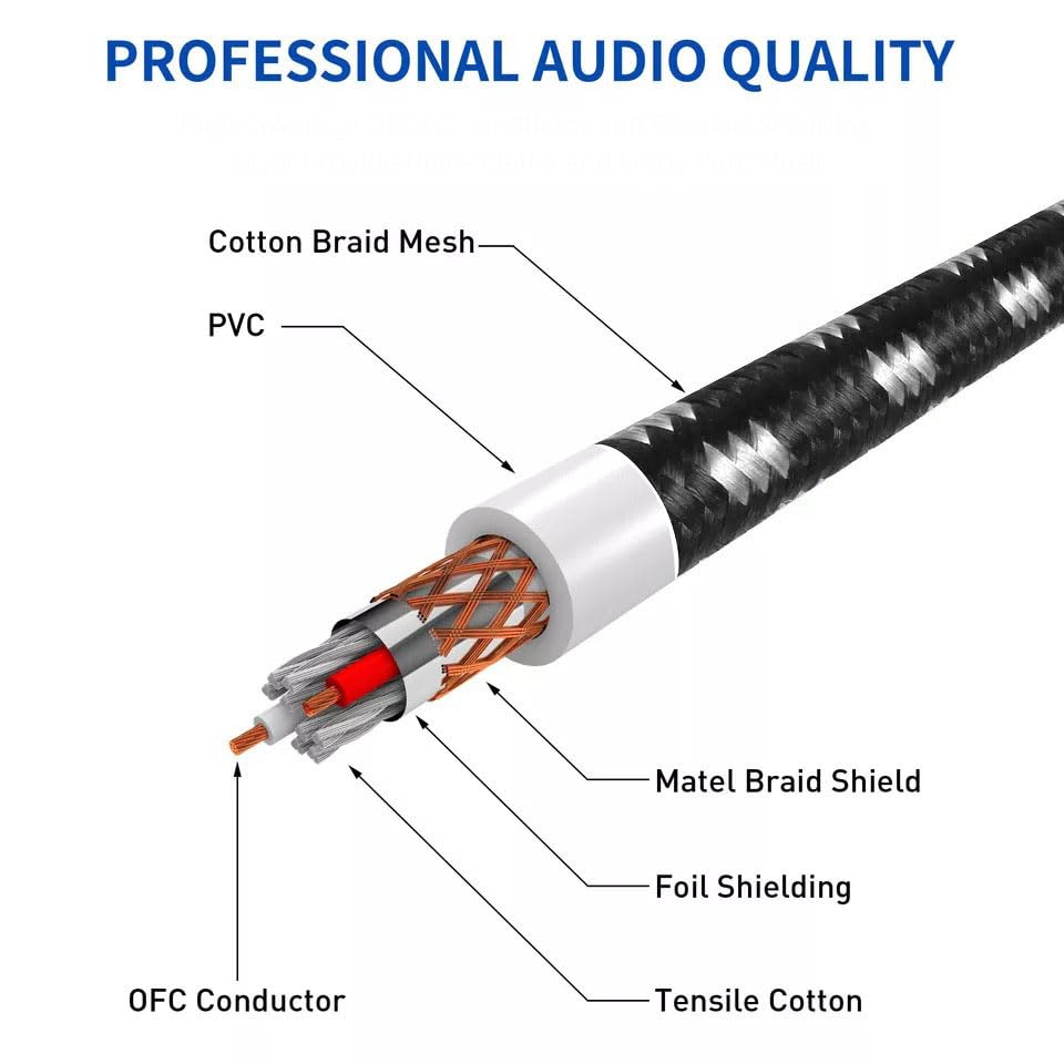 2-Pack Braided XLR Male-to-Female Cables, 1 ft - Just Closeouts Canada Inc.X004PQ7Z5J