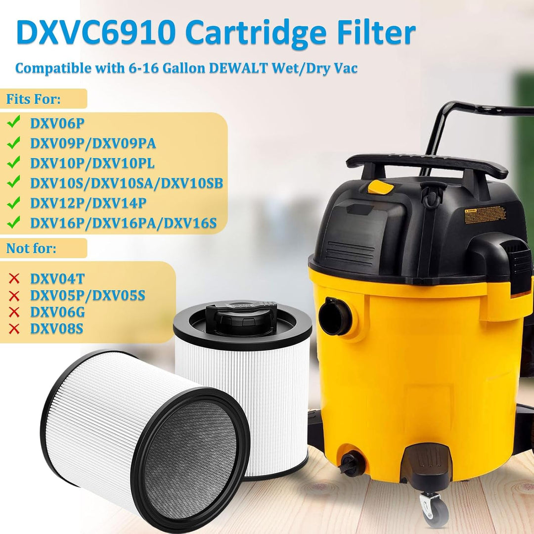2-Pack DXVC6910-Compatible Wet/Dry Vacuum Cartridge Filters, 6–16 gal - Just Closeouts Canada Inc.X004BR9YDN