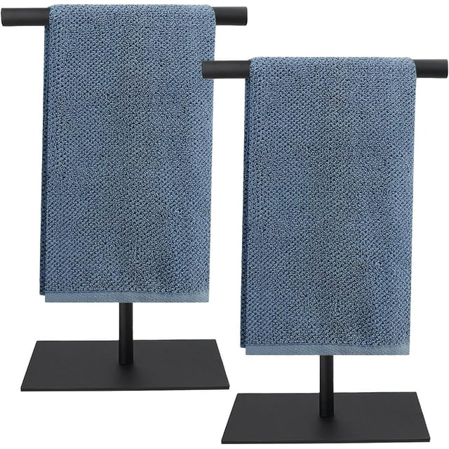 2 Pack Hand Towel Holder Stand, Free Towel Rack Stand Storage for Table, Black Towel Ladder Hanger Bar Drying for Bathroom Kitchen, Porte Serviette De Salle De Bain, Counter Organizer, Bathroom Decor - Just Closeouts Canada Inc.X004EIUR5D
