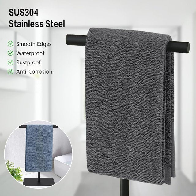 2 Pack Hand Towel Holder Stand, Free Towel Rack Stand Storage for Table, Black Towel Ladder Hanger Bar Drying for Bathroom Kitchen, Porte Serviette De Salle De Bain, Counter Organizer, Bathroom Decor - Just Closeouts Canada Inc.X004EIUR5D