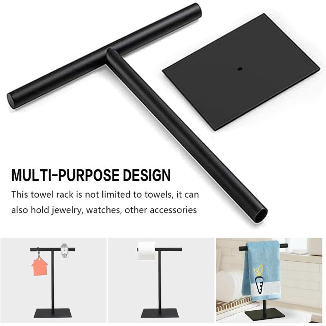 2 Pack Hand Towel Holder Stand, Free Towel Rack Stand Storage for Table, Black Towel Ladder Hanger Bar Drying for Bathroom Kitchen, Porte Serviette De Salle De Bain, Counter Organizer, Bathroom Decor - Just Closeouts Canada Inc.X004EIUR5D