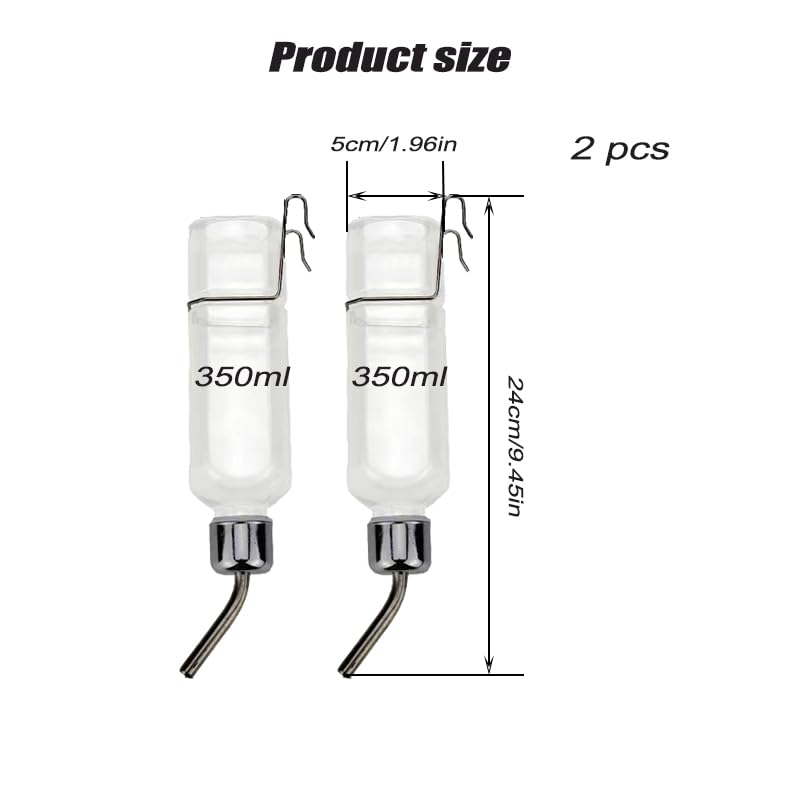 2-Pack Hanging Small Animal Water Bottles, 350 mL Each - Just Closeouts Canada Inc.X004FNA7YX