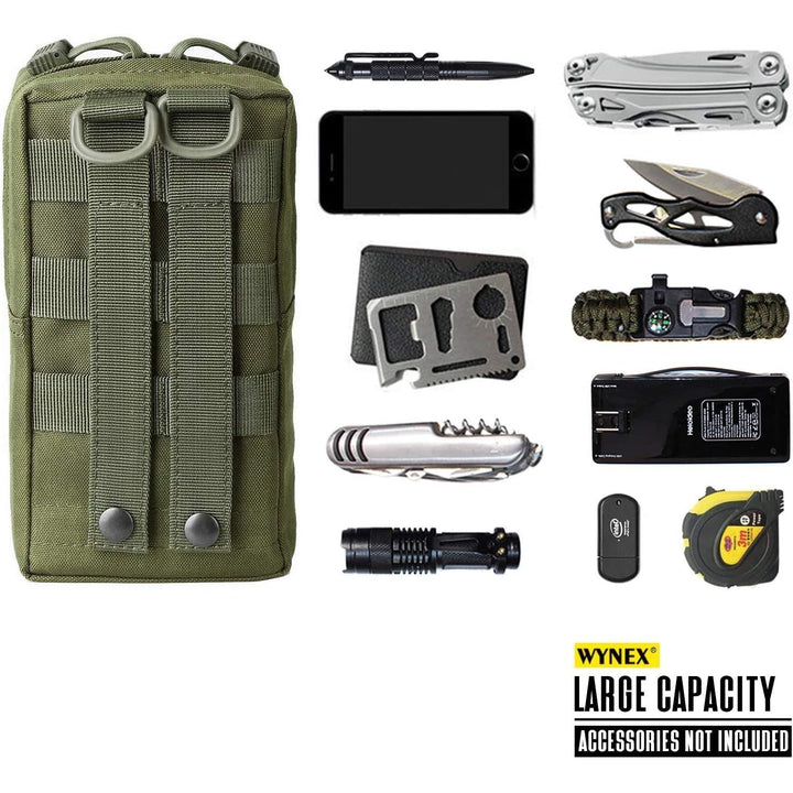 2-Pack Large MOLLE Utility Pouches – Army Green, 8-Inch - Just Closeouts Canada Inc.