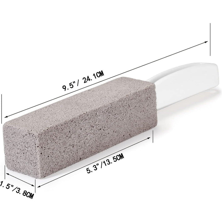2 Pack Pumice Stone for Toilet Bowl Cleaning with Handle, Scouring Stick Remove Toilet Bowl Hard Water Rings, Calcium Buildup and Rust for Cleaning Toilet, Bathroom, Kitchen Sink, Grill (Gray) - Just Closeouts Canada Inc.