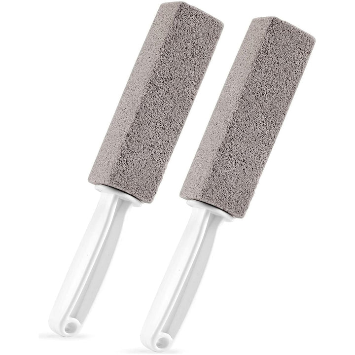 2 Pack Pumice Stone for Toilet Bowl Cleaning with Handle, Scouring Stick Remove Toilet Bowl Hard Water Rings, Calcium Buildup and Rust for Cleaning Toilet, Bathroom, Kitchen Sink, Grill (Gray) - Just Closeouts Canada Inc.
