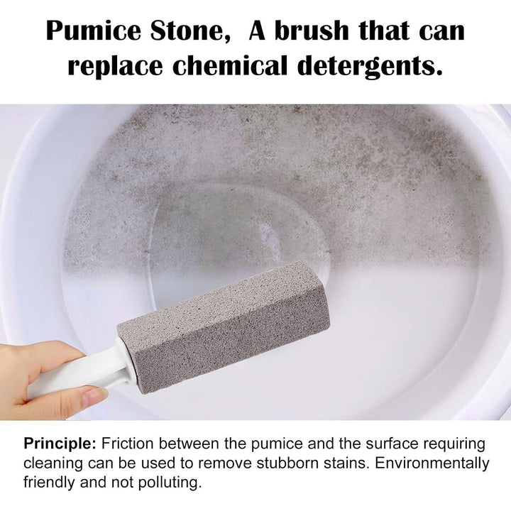 2 Pack Pumice Stone for Toilet Bowl Cleaning with Handle, Scouring Stick Remove Toilet Bowl Hard Water Rings, Calcium Buildup and Rust for Cleaning Toilet, Bathroom, Kitchen Sink, Grill (Gray) - Just Closeouts Canada Inc.